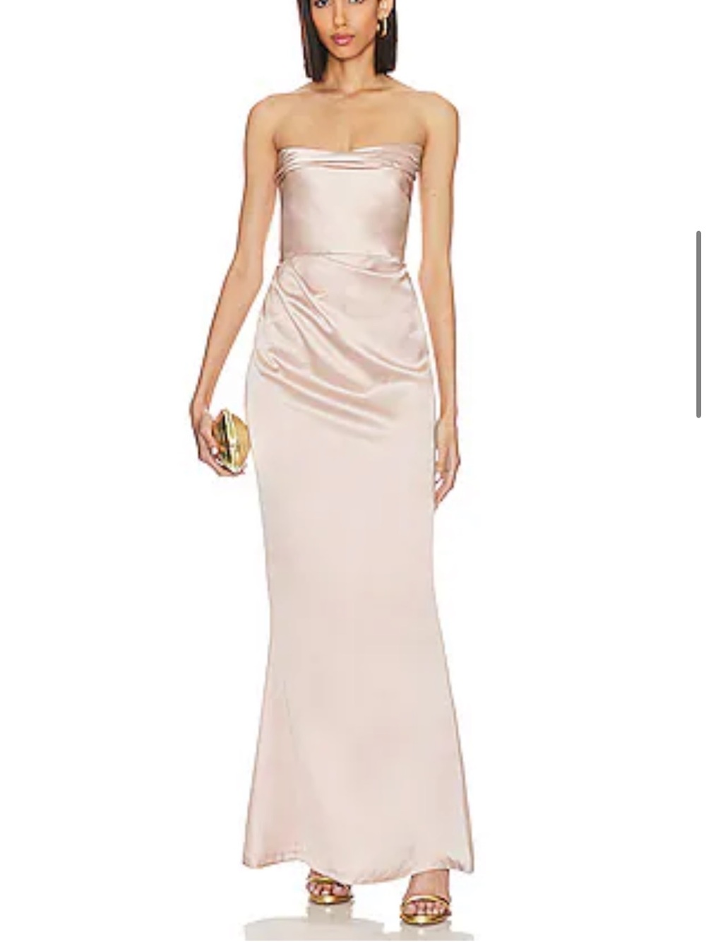 Nookie Strapless Satin Gown in Blush Pink